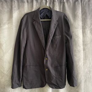 Dark Gray Blazer with Gold Buttons